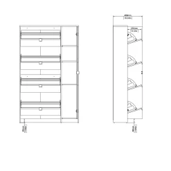 Scarpiera Brie, Mobile portascarpe, Armadio da ingresso multiuso, Mobiletto per calzature, 99x24 h162 cm, Quercia e Bianco<Dmora Hot