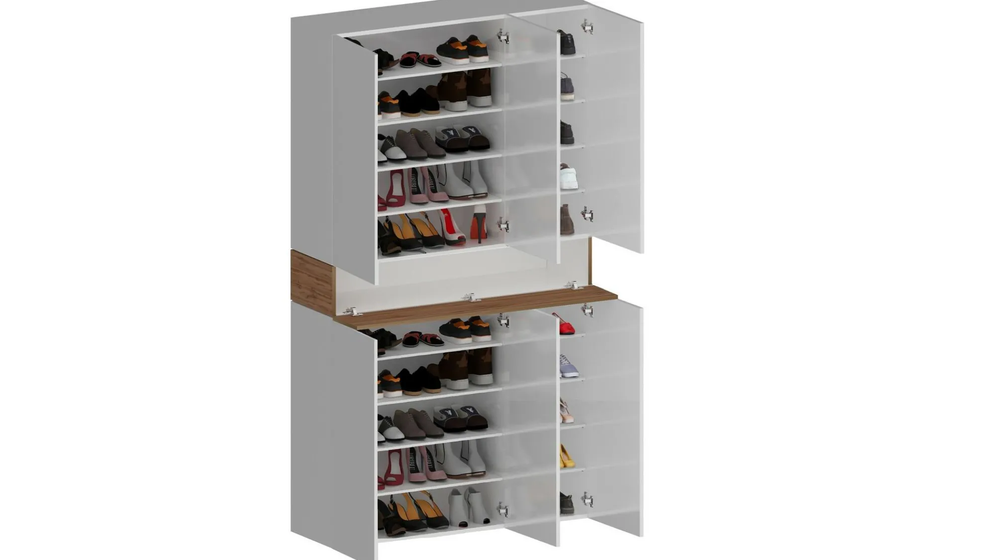 Scarpiera Charoite, 114x35h200 cm, Bianco e<Dmora Outlet