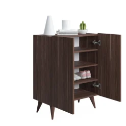 Scarpiera con due ante battenti e quattro ripiani interni, cm 70 x 37 x 88, colore<Dmora Fashion