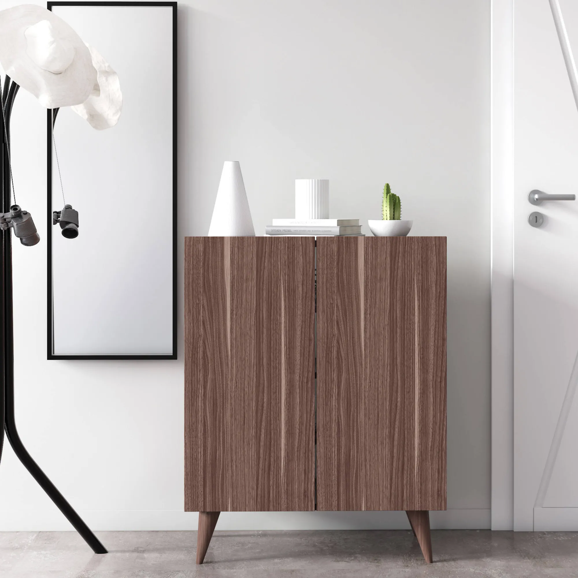Scarpiera con due ante battenti e quattro ripiani interni, cm 70 x 37 x 88, colore<Dmora Sale