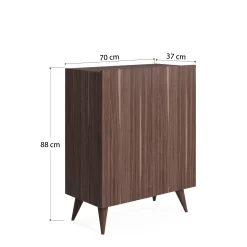 Scarpiera con due ante battenti e quattro ripiani interni, cm 70 x 37 x 88, colore<Dmora Fashion