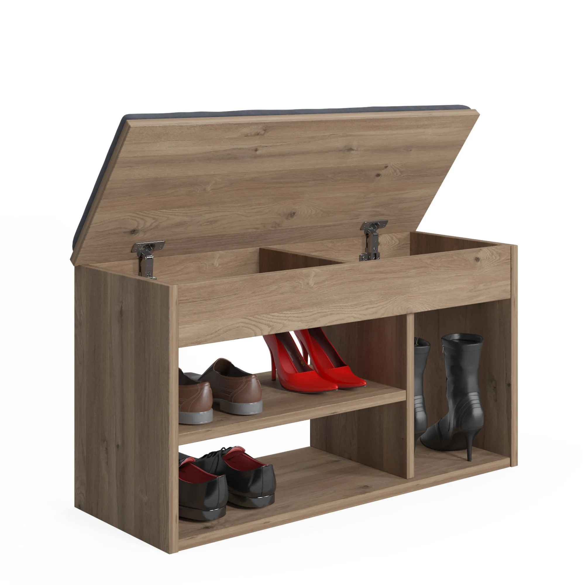 Scarpiera con seduta e ripiani, cm 80 x 31 x 46, colore<Dmora Cheap