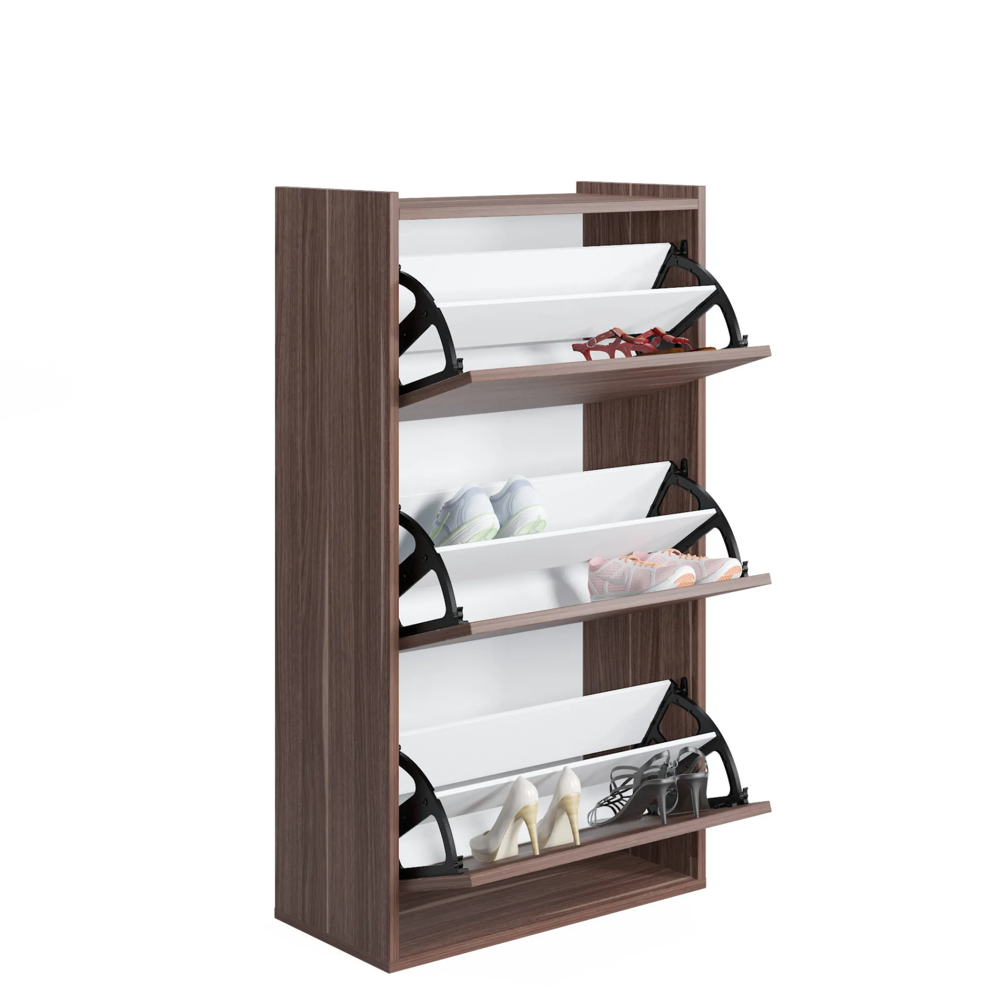 Scarpiera con tre ante a ribalta, cm 65 x 32 x 11,8, colore<Dmora Sale