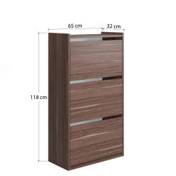 Scarpiera con tre ante a ribalta, cm 65 x 32 x 11,8, colore<Dmora Best Sale