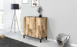 Scarpiera Dabbaso, cm 80x40h80, Ardesia e Acero<Dmora Cheap