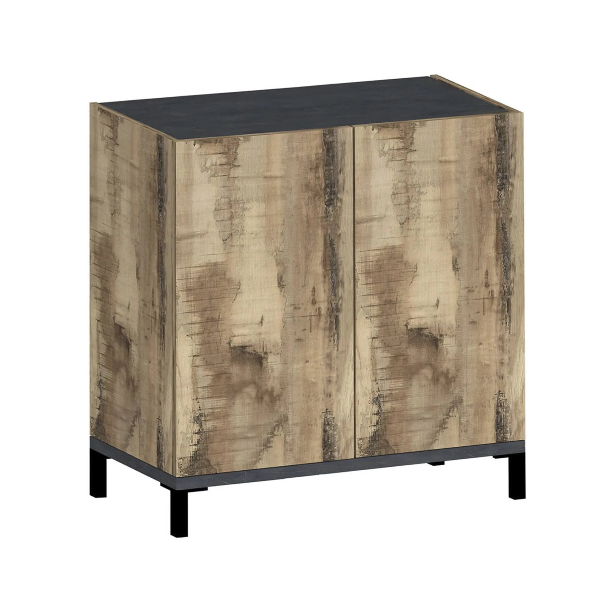 Scarpiera Dabbaso, cm 80x40h80, Ardesia e Acero<Dmora Cheap