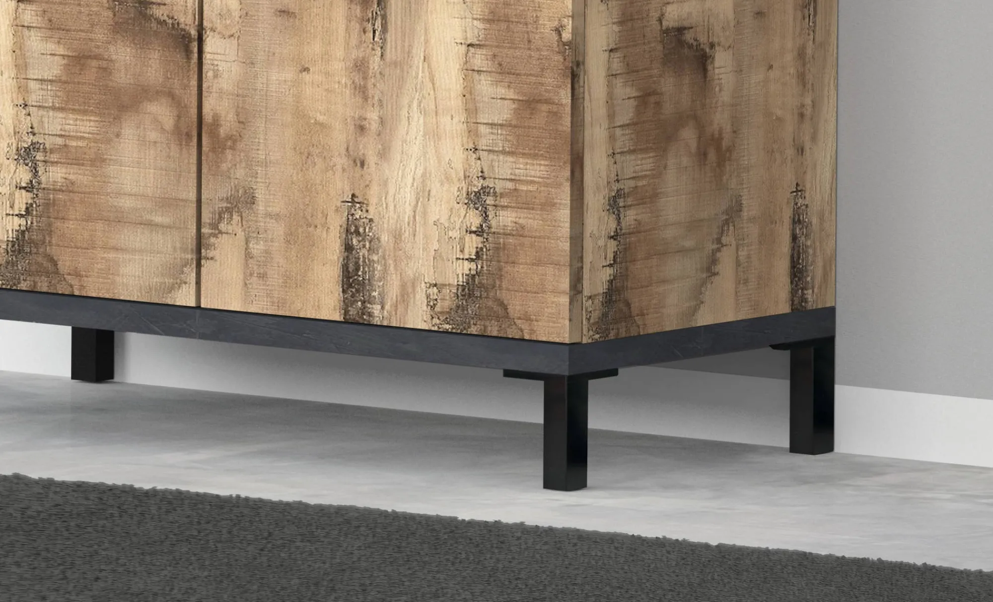 Scarpiera Dabbaso, cm 80x40h80, Ardesia e Acero<Dmora Cheap