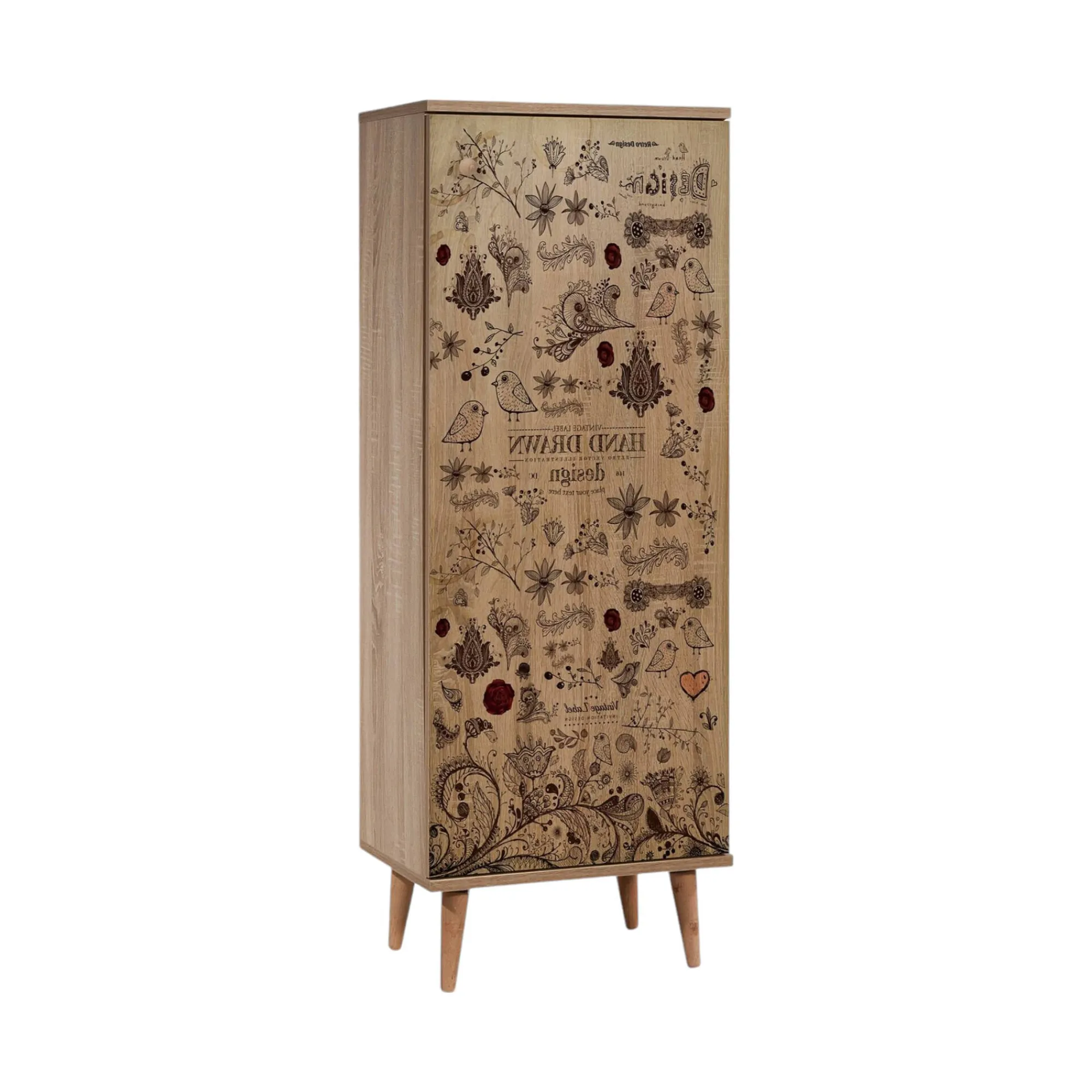Scarpiera Dacrydium, 50x38 h135 cm, Quercia e Noce<Dmora Shop
