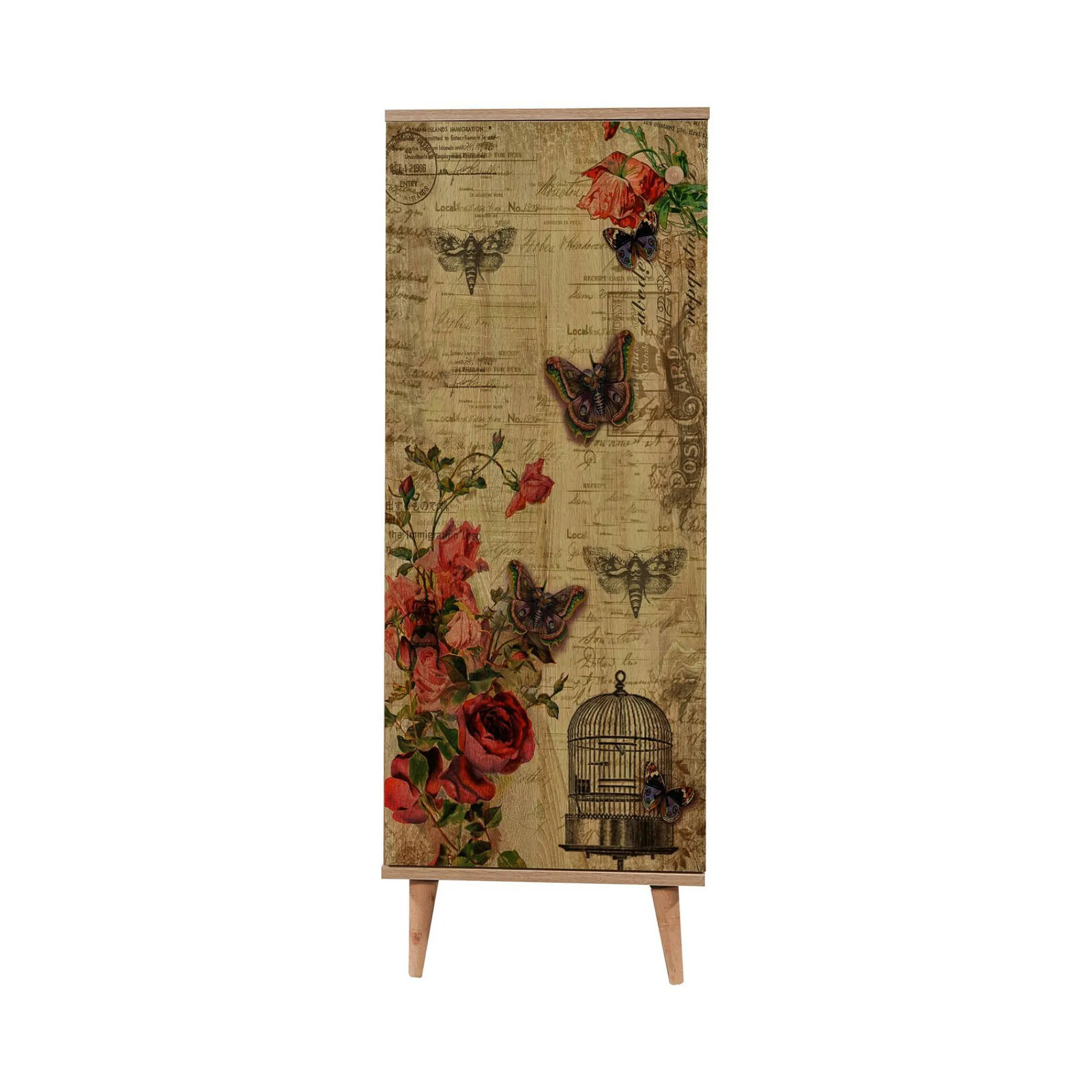 Scarpiera Dacrydium, 50x38 h135 cm, Quercia e Multicolore<Dmora Best