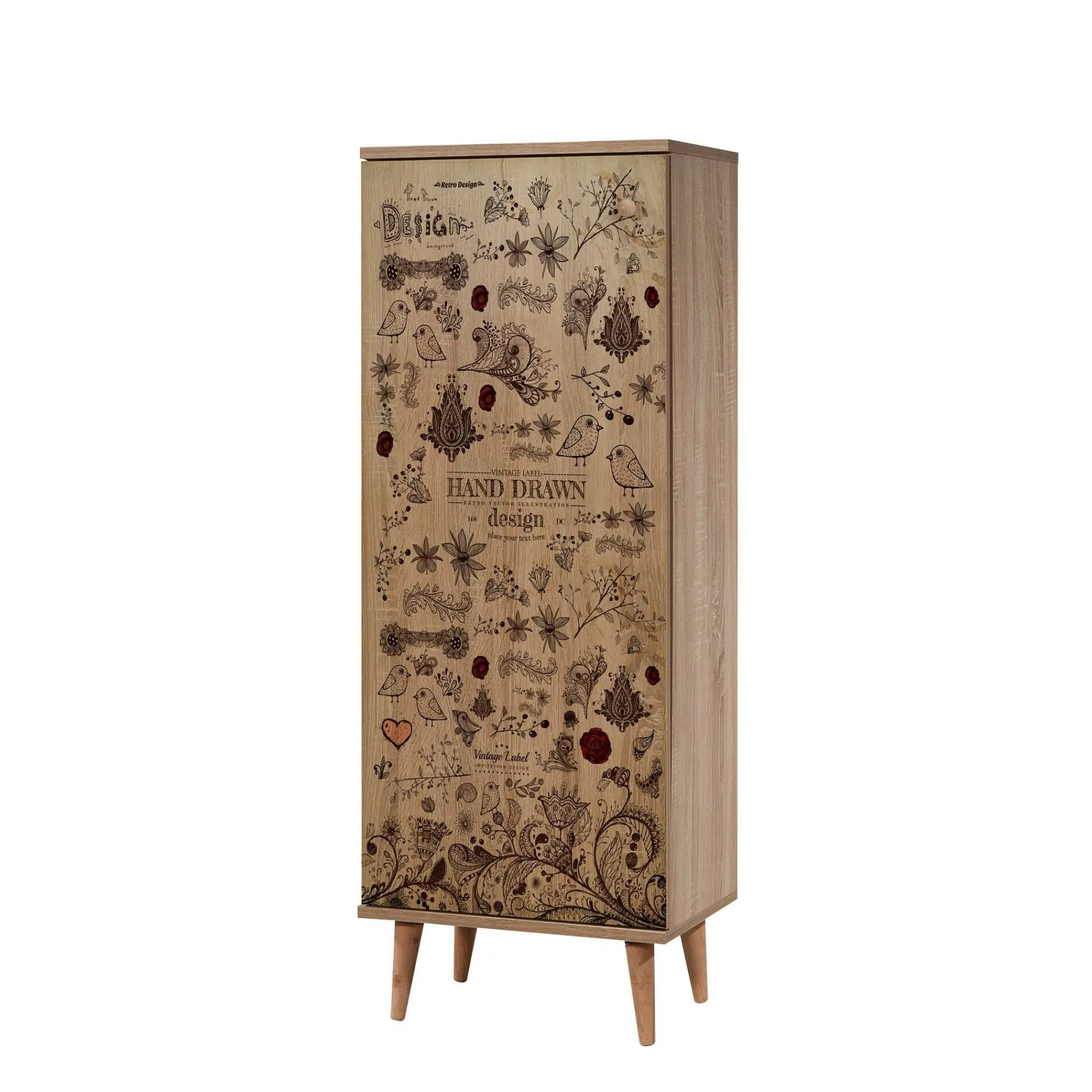 Scarpiera Dacrydium, 50x38 h135 cm, Quercia e Noce<Dmora Shop