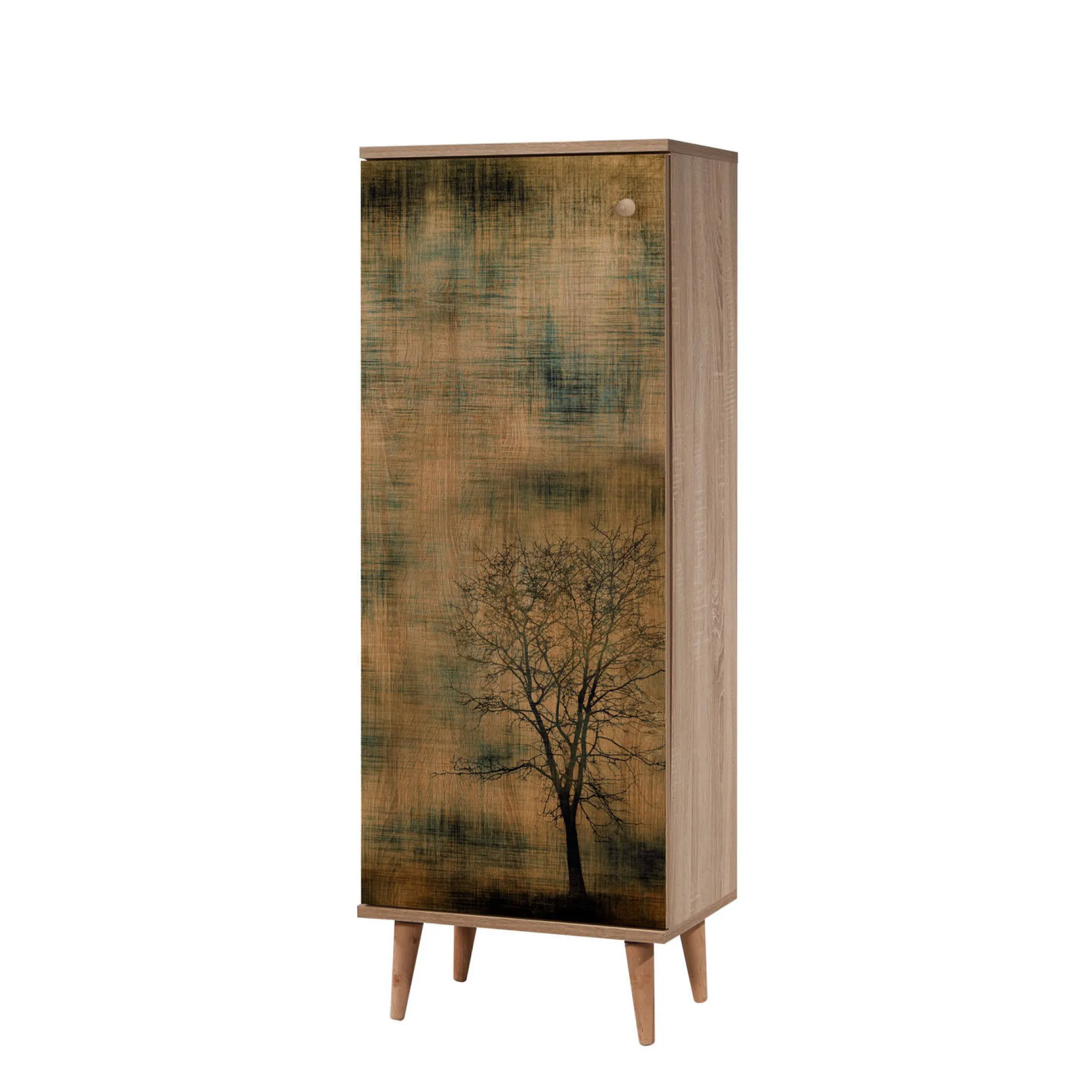 Scarpiera Dacrydium, 50x38 h135 cm, Quercia e Giallo<Dmora Discount