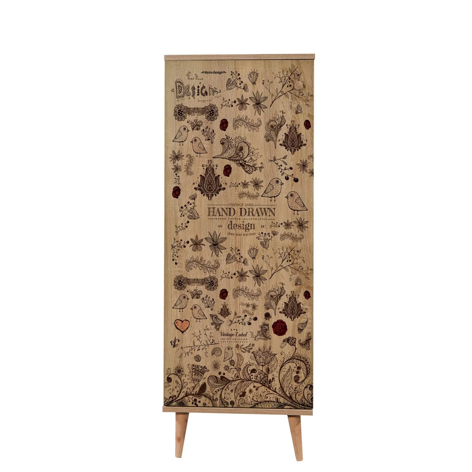 Scarpiera Dacrydium, 50x38 h135 cm, Quercia e Noce<Dmora Shop