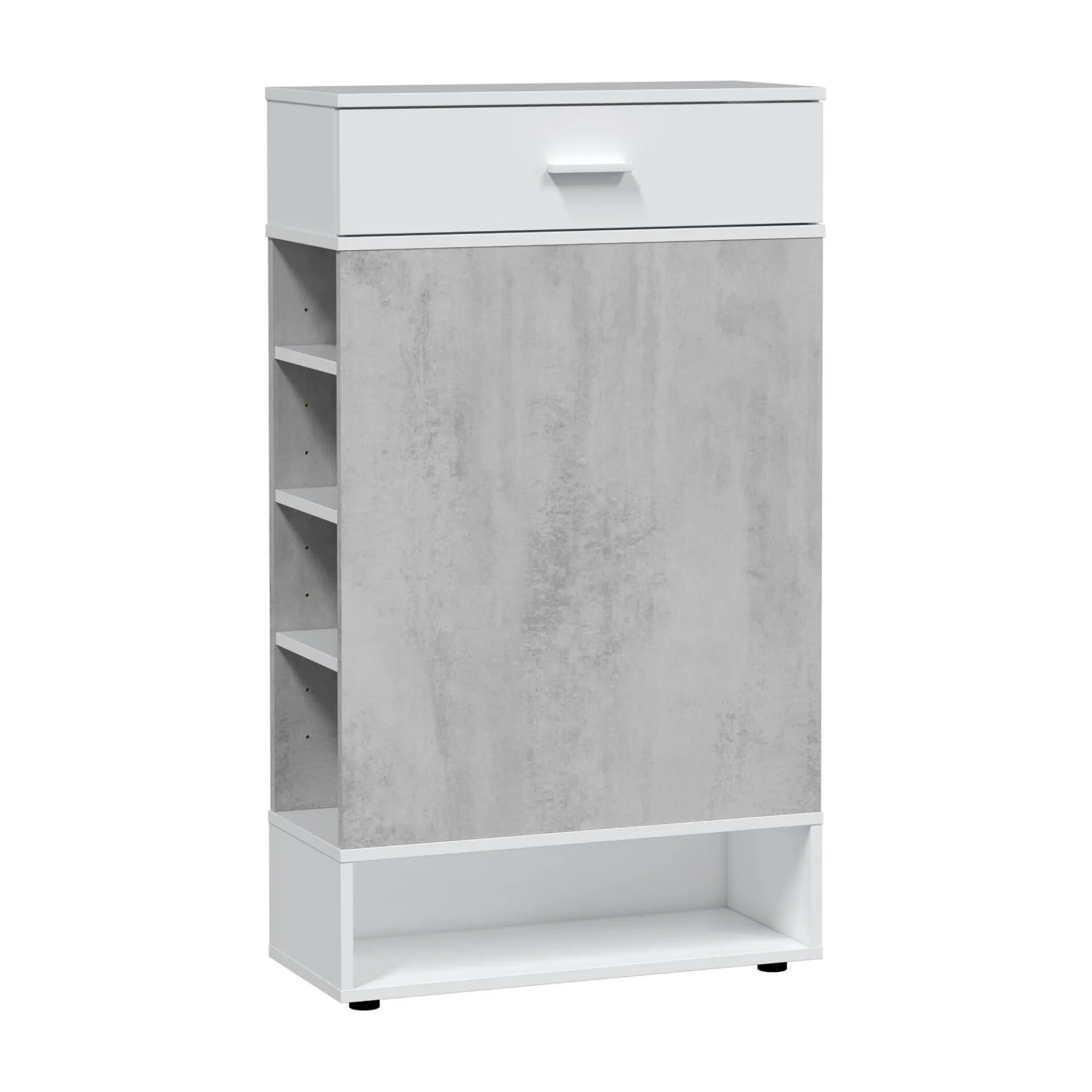 Scarpiera Dbalog, 67x28h119 cm, Cemento e Bianco<Dmora Best Sale