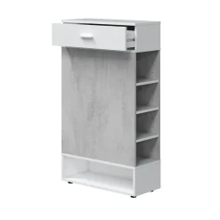 Scarpiera Dbalog, 67x28h119 cm, Cemento e Bianco<Dmora Best Sale