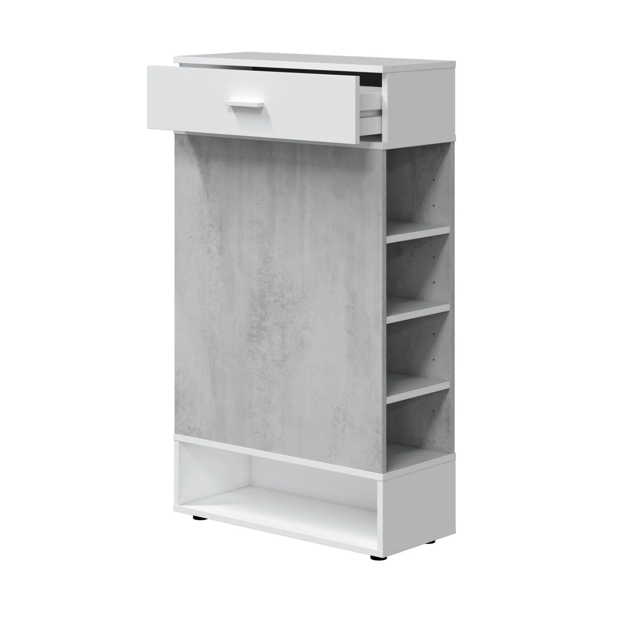 Scarpiera Dbalog, 67x28h119 cm, Cemento e Bianco<Dmora Best Sale