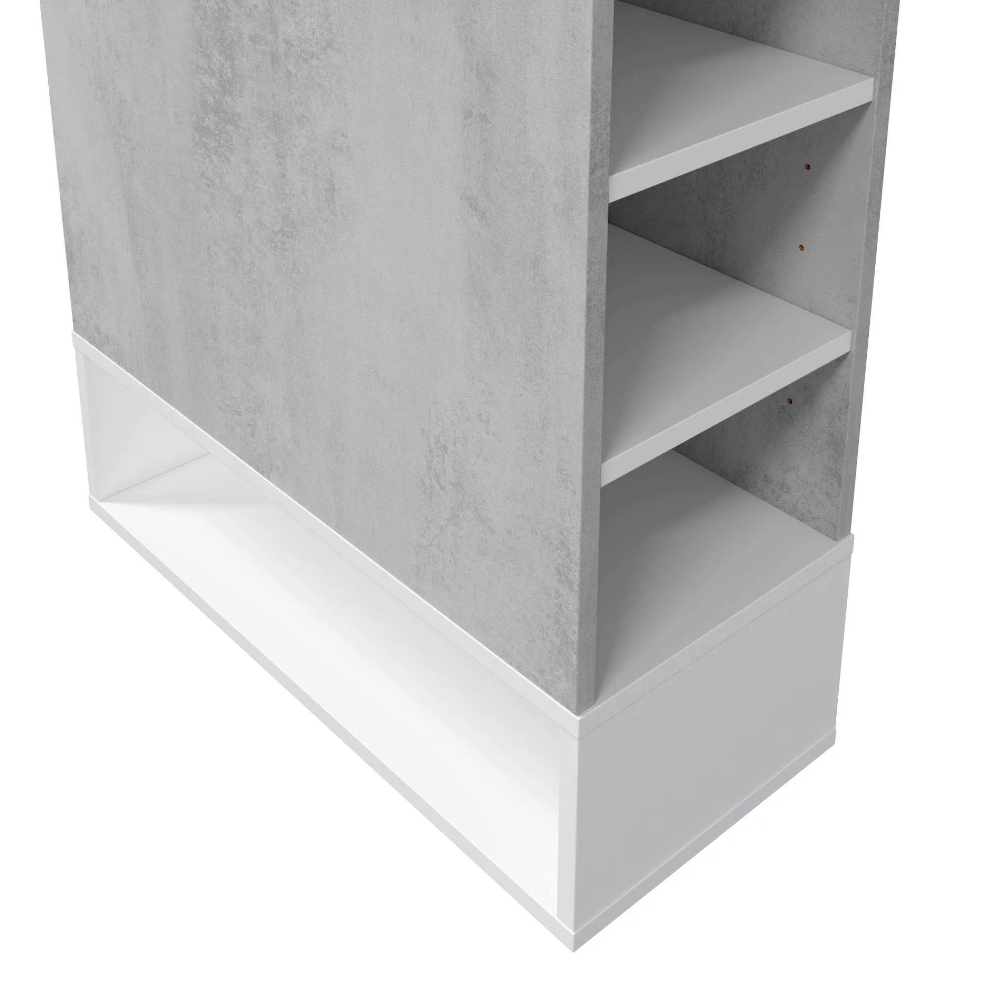 Scarpiera Dbalog, 67x28h119 cm, Cemento e Bianco<Dmora Best Sale