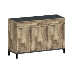Scarpiera Dcamar, cm 120x40h80, Ardesia e Acero<Dmora Fashion