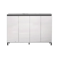 Scarpiera Dcaracciol, 160x34h115 cm, Bianco lucido e Antracite<Dmora Sale