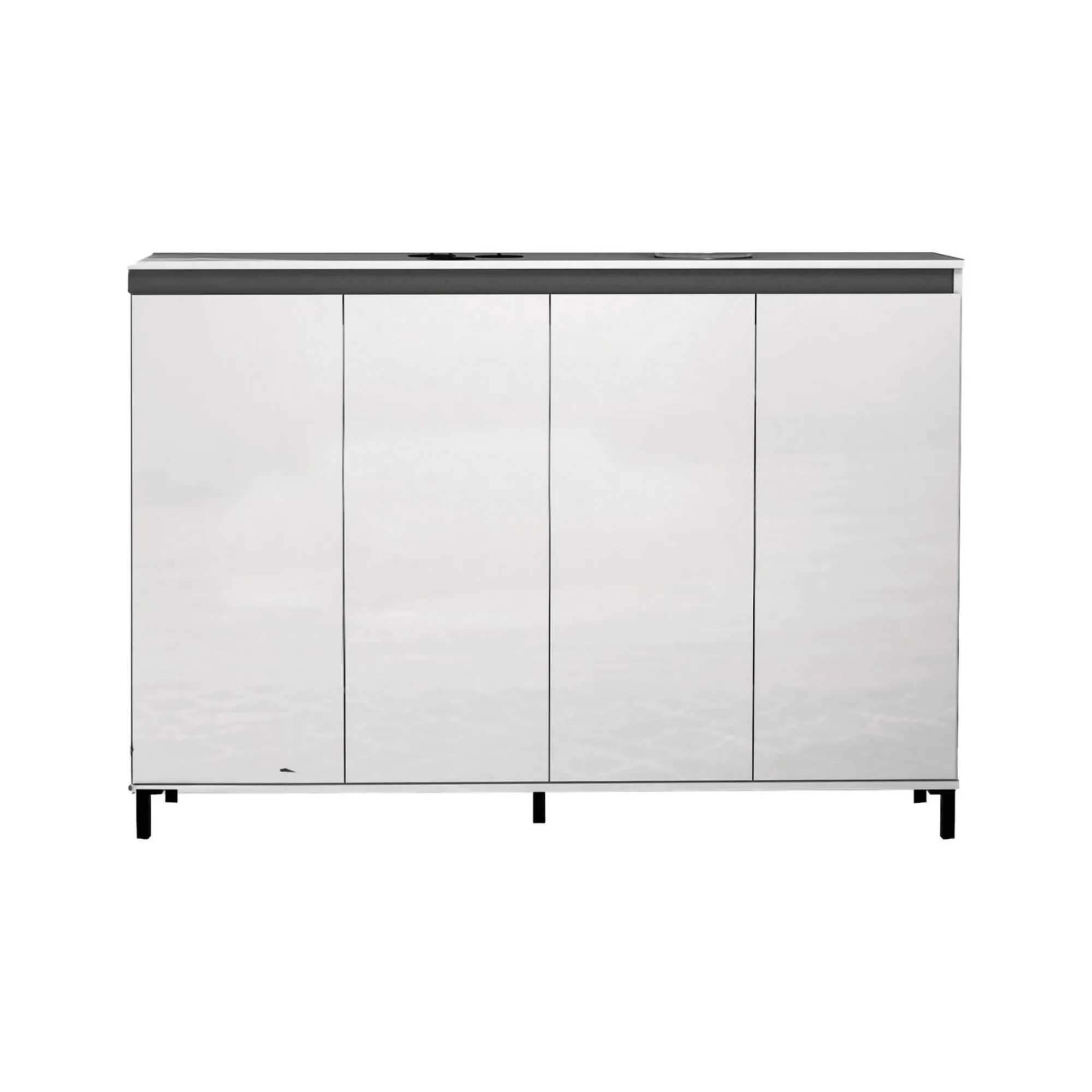 Scarpiera Dcaracciol, 160x34h115 cm, Bianco lucido e Antracite<Dmora Sale