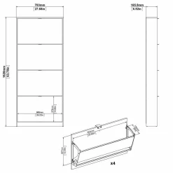 Scarpiera Desideria, 70x17 h162 cm,<Dmora Cheap