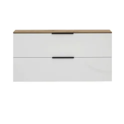 Scarpiera Dfurlanett, 160x19h80 cm, Bianco lucido e Rovere<Dmora Flash Sale