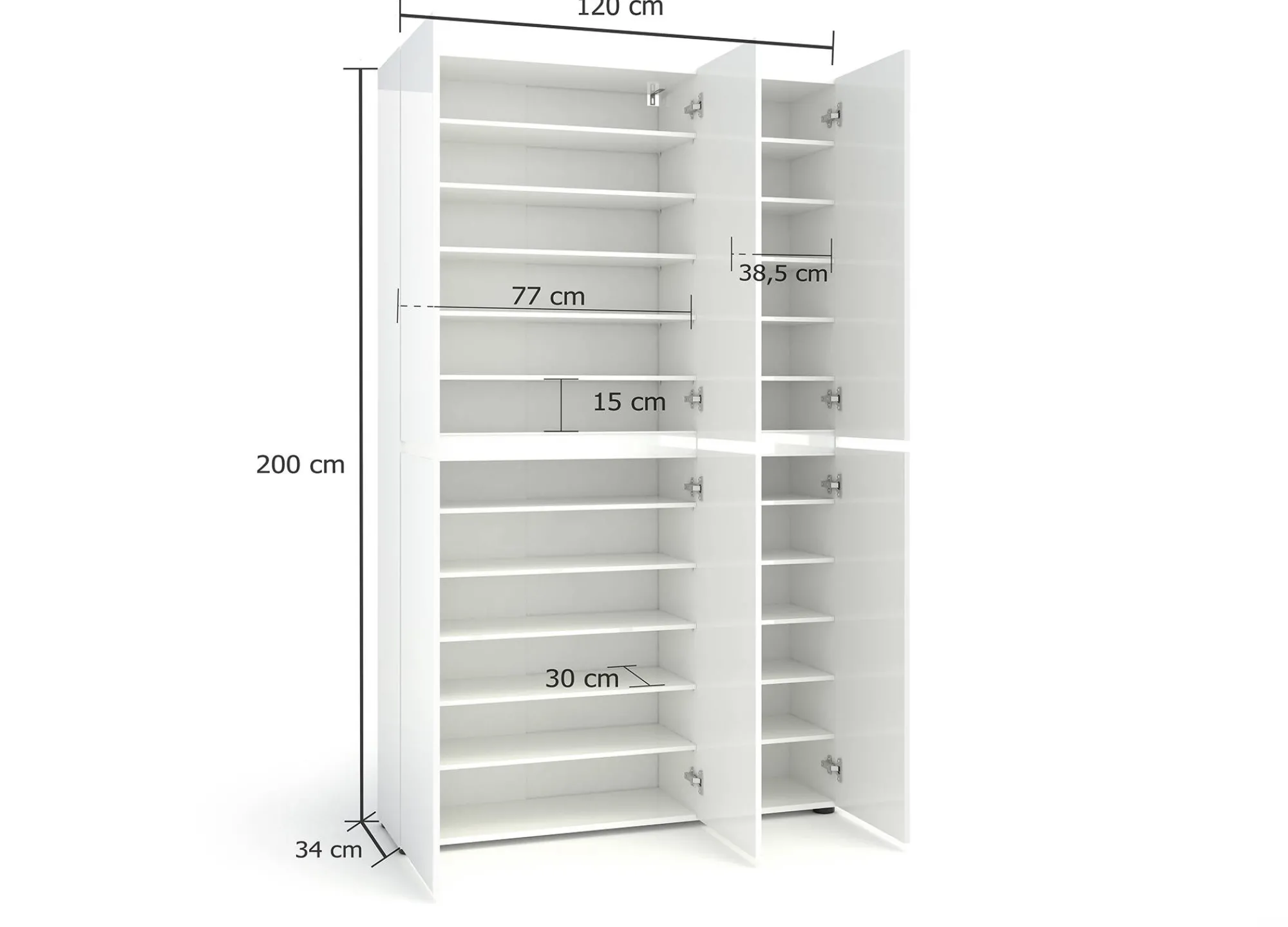Scarpiera Diva, 122x34h200 cm,<Dmora Shop