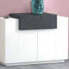 Scarpiera Dlucc, cm 120x45h86, Bianco lucido e Ardesia<Dmora Best Sale