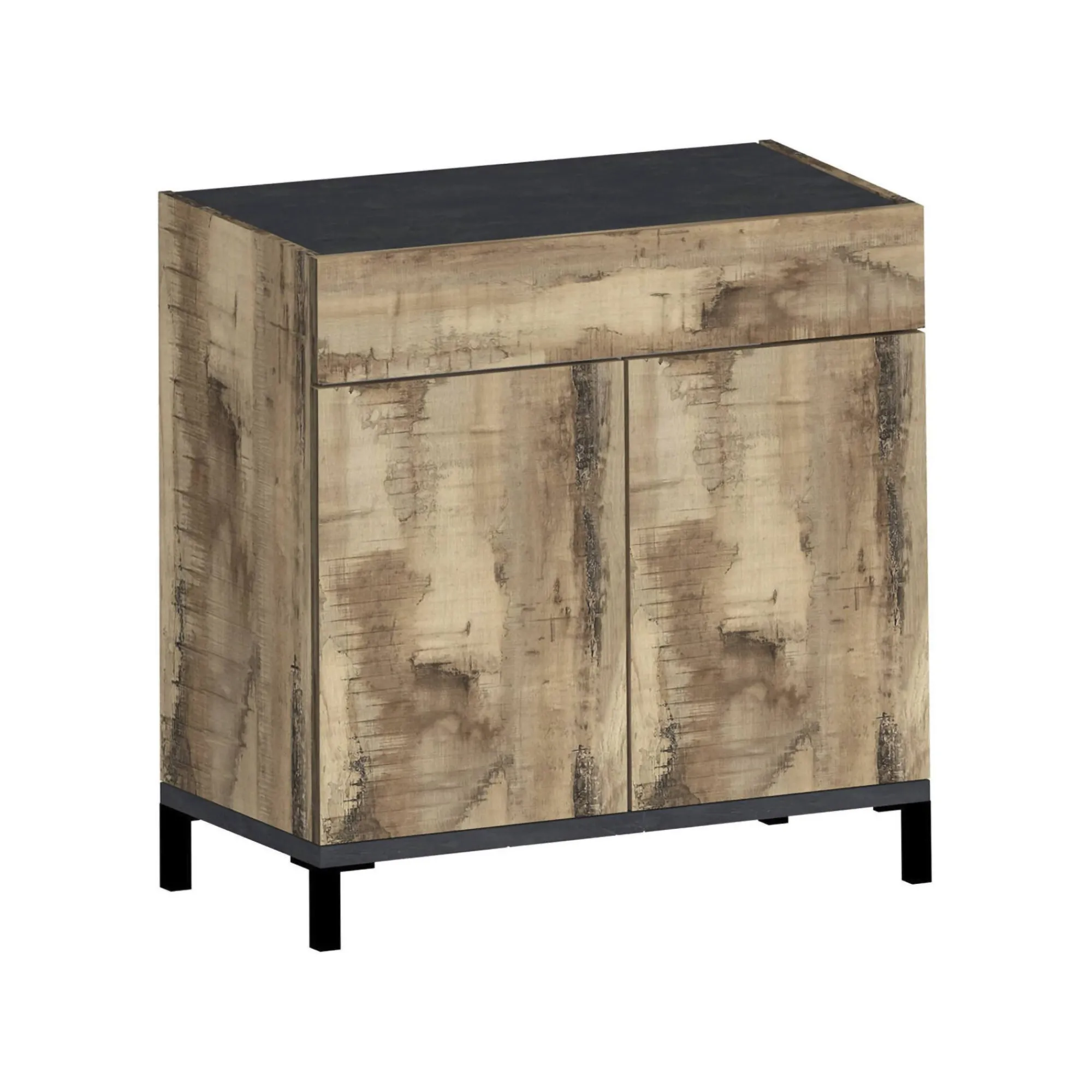 Scarpiera Dmirra, cm 80x40h80, Ardesia e Acero<Dmora Discount