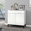 Scarpiera Dmirra, cm 80x40h80, Bianco lucido e Ardesia<Dmora Best