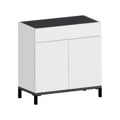 Scarpiera Dmirra, cm 80x40h80, Bianco lucido e Ardesia<Dmora Best