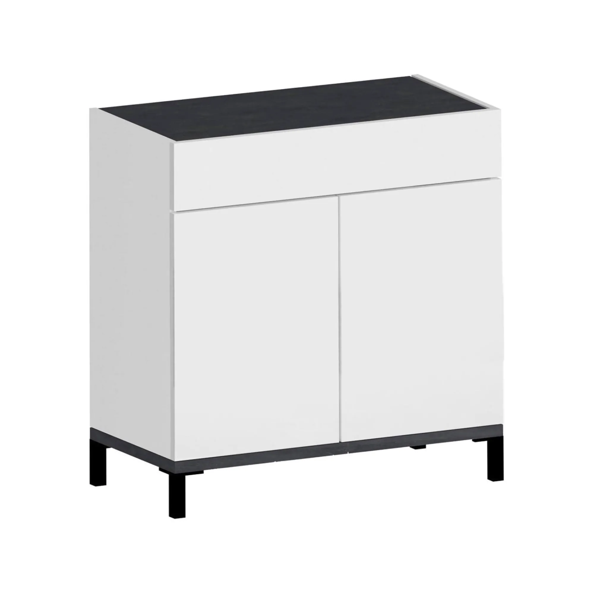 Scarpiera Dmirra, cm 80x40h80, Bianco lucido e Ardesia<Dmora Best