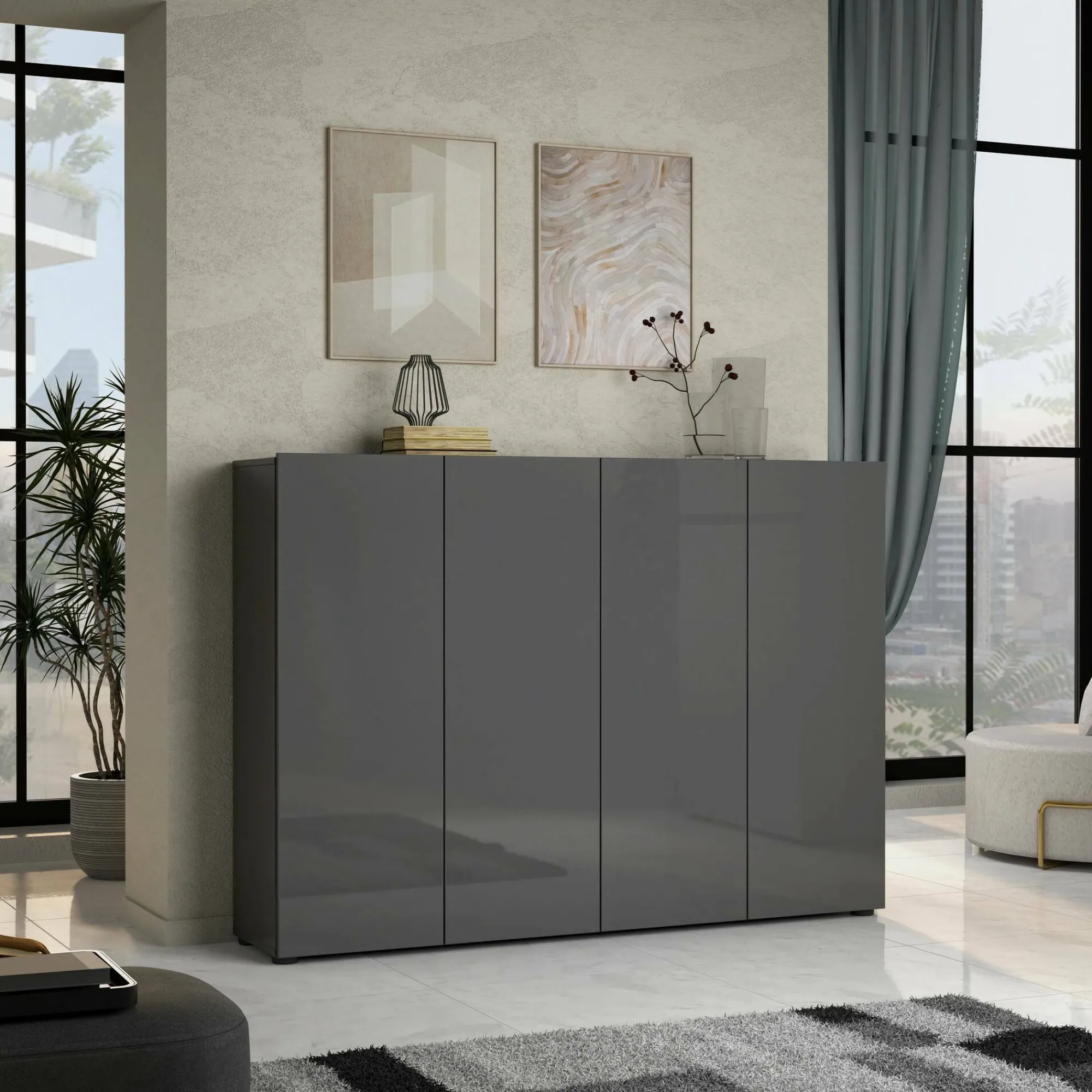 Scarpiera Doda, 160x34h115 cm,<Dmora Outlet