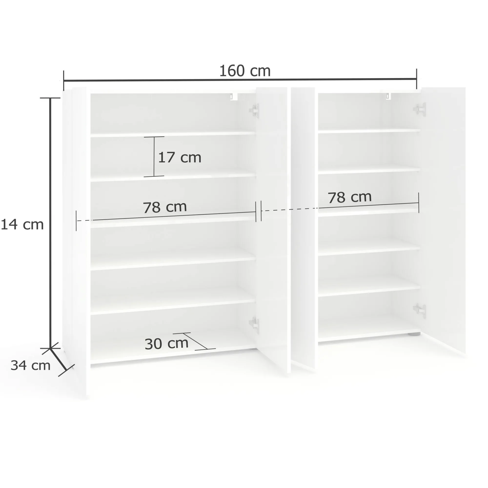 Scarpiera Doda, 160x34h115 cm,<Dmora Outlet
