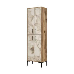 Scarpiera Dolivier, 60x35h200 cm, Noce e Bianco Marmo<Dmora Best