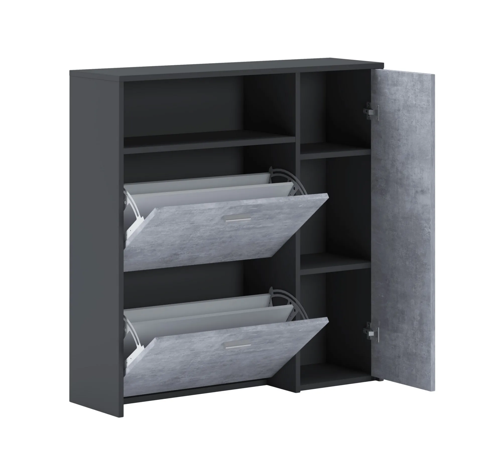 Scarpiera Dpinn, 92x27h94 cm, Antracite e Cemento<Dmora Hot