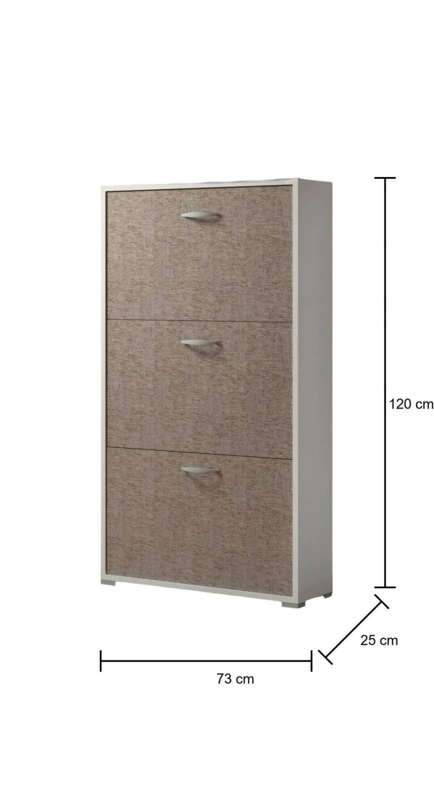 Scarpiera Dpugnal, 73x25h120 cm, Bianco e Marrone<Dmora Sale