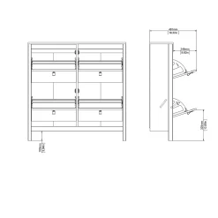 Scarpiera Dtortell, 25x103 h103 cm,<Dmora Cheap
