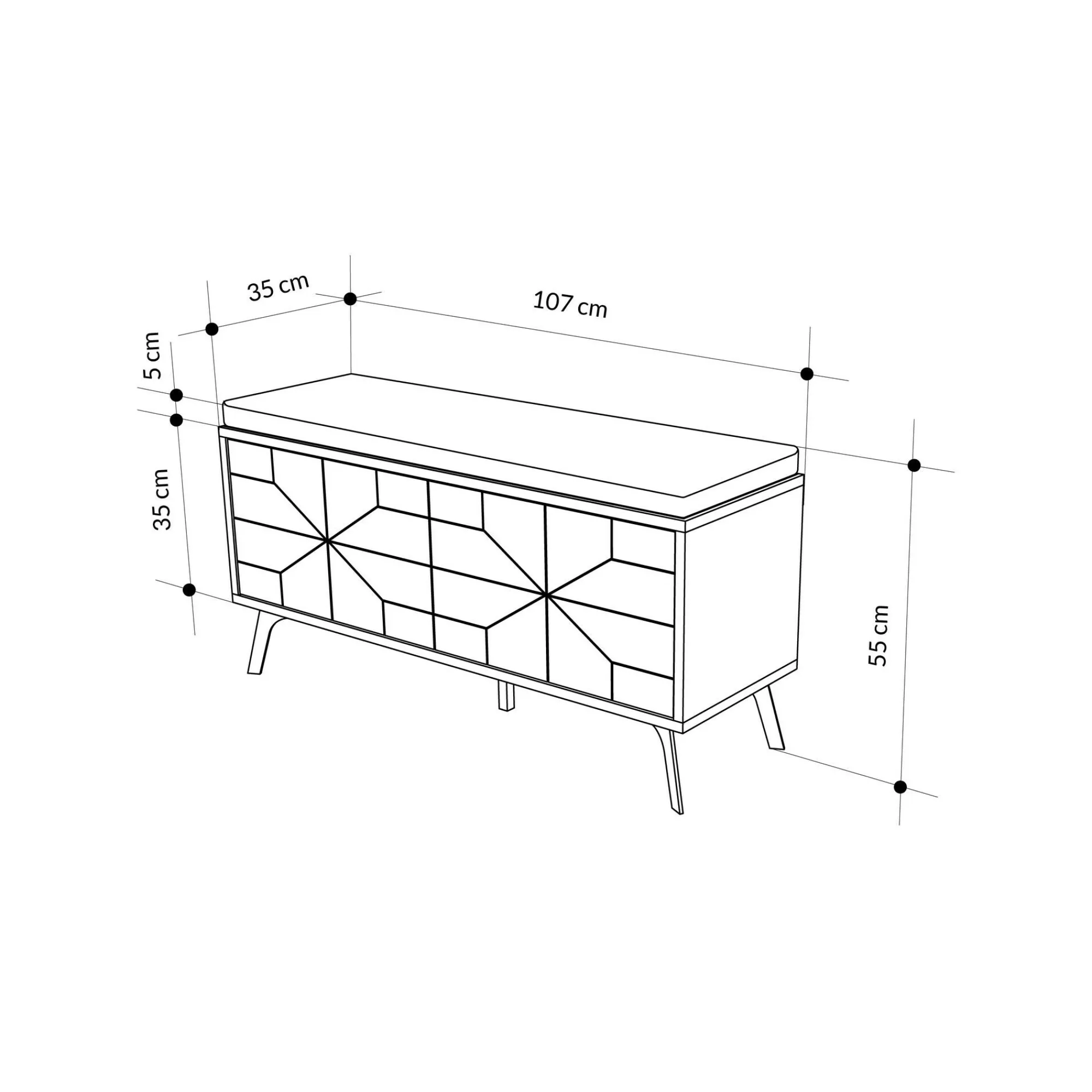Scarpiera Dvlhov, 107x35 h55 cm,<Dmora Shop