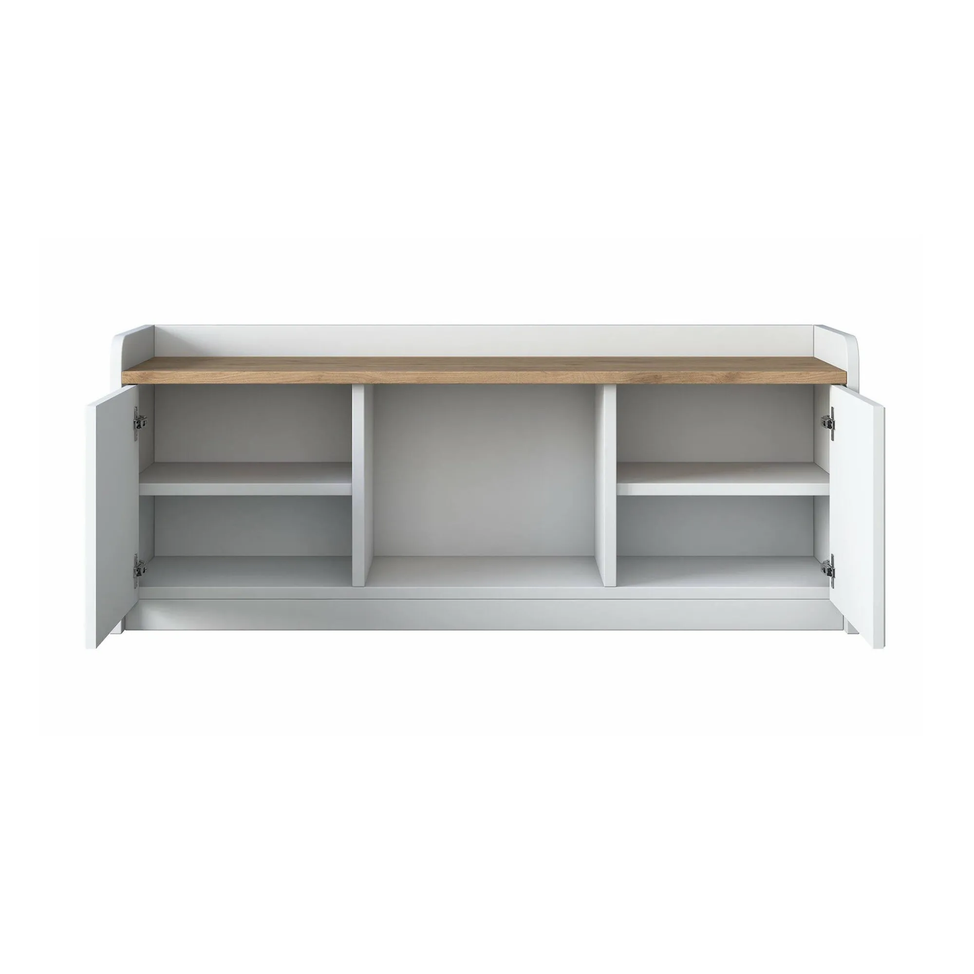Scarpiera Egay, 120x40 h45 cm, Bianco e Noce<Dmora Best Sale