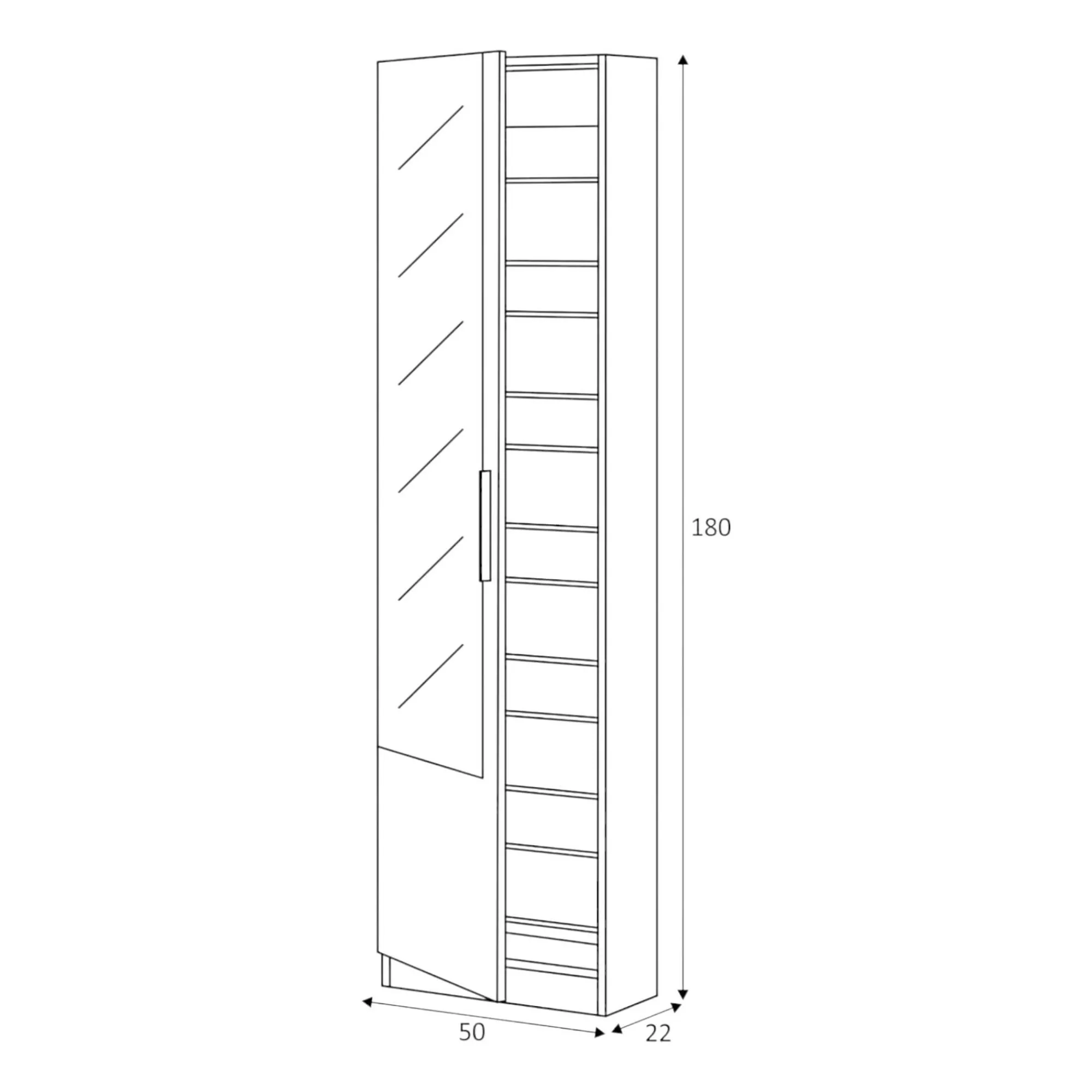 Scarpiera Euro, 50x22h180 cm,<Dmora Shop