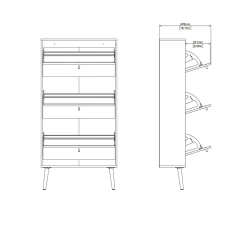 Scarpiera Fung, 24x70 h139 cm,<Dmora Sale