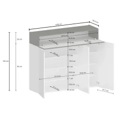 Scarpiera Griselda, 114x38h100 cm, Bianco e<Dmora Cheap