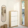 Scarpiera Irina, 70x24 h124 cm, Quercia e Bianco<Dmora Clearance