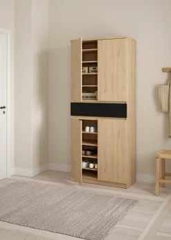 Scarpiera Jangmi, 40x80 h192 cm, Rovere e Nero<Dmora Sale