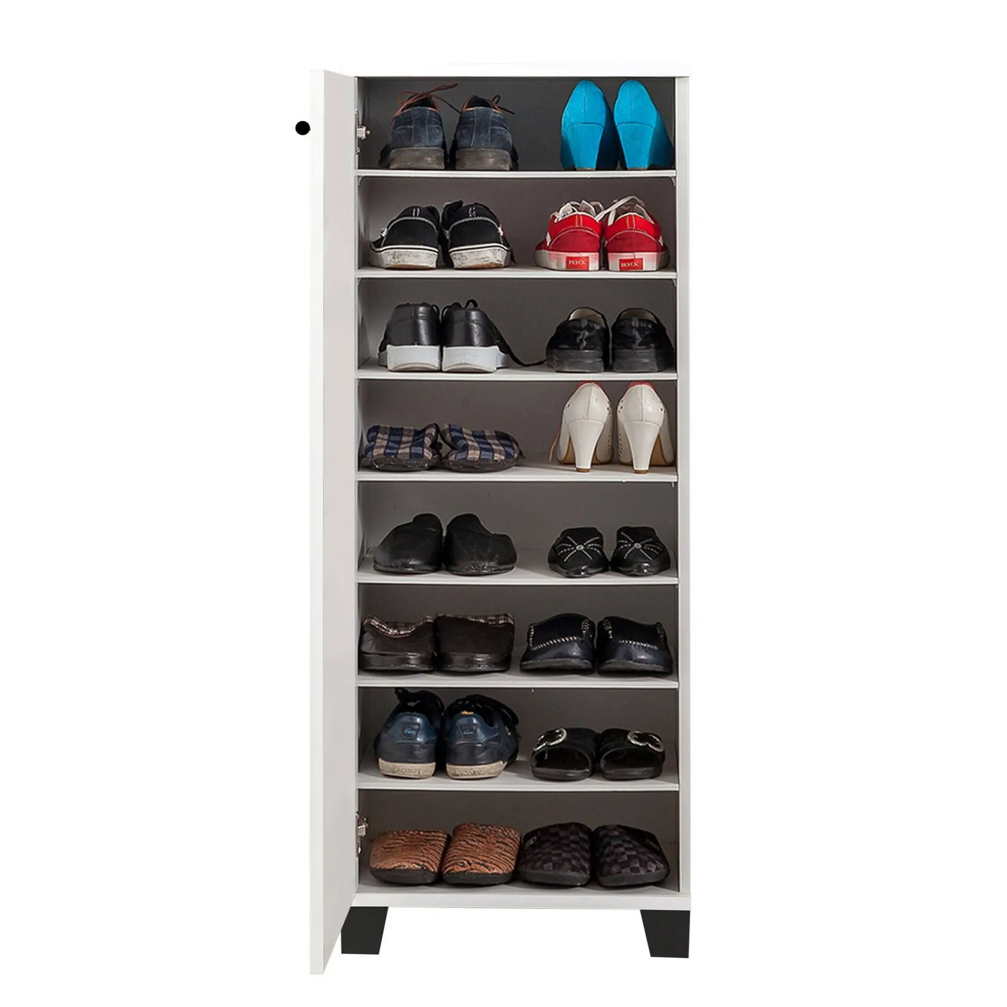 Scarpiera Kika, 50x38 h127 cm, Bianco e Nero<Dmora Outlet