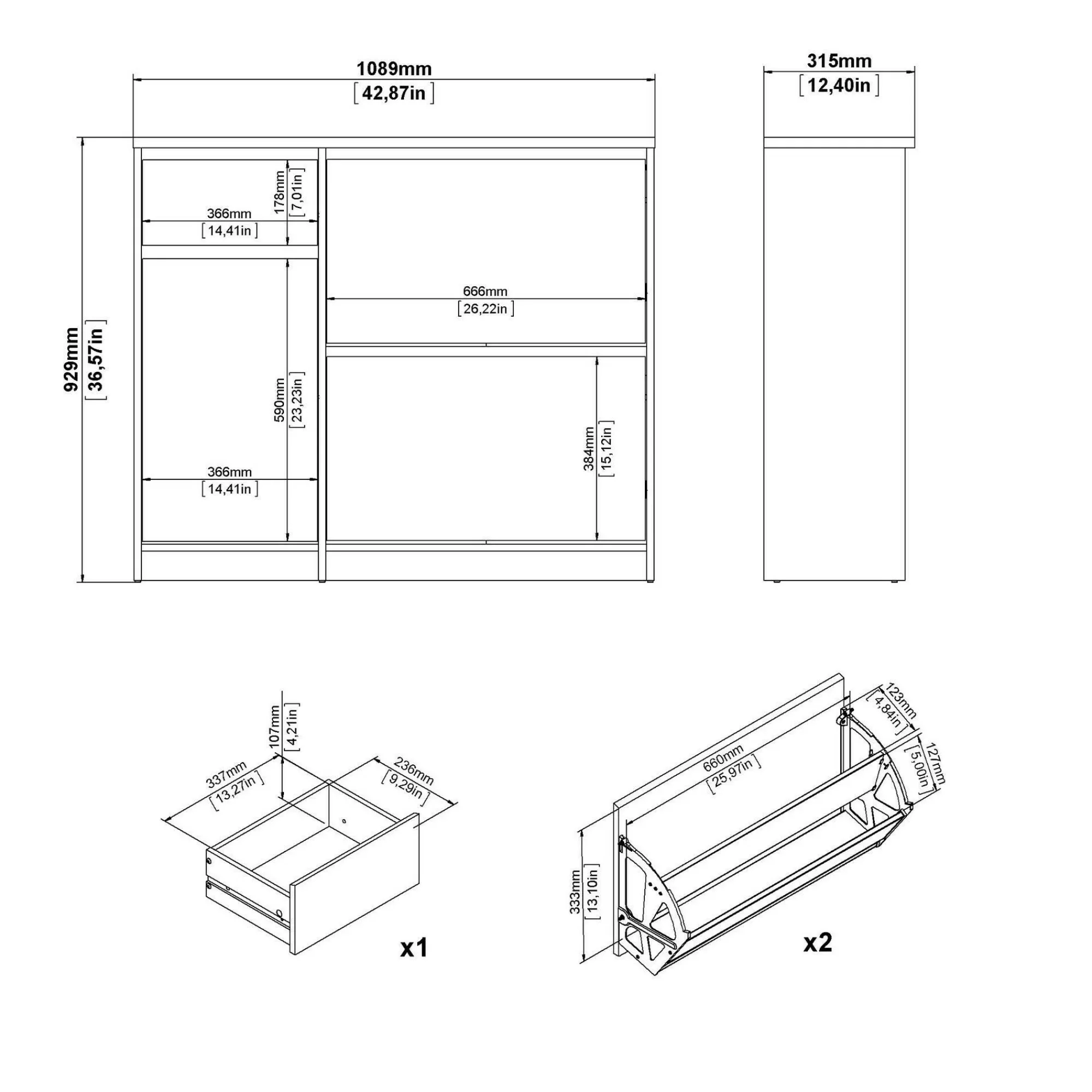 Scarpiera Maxime, Mobile portascarpe, Armadio da ingresso multiuso, Mobiletto per calzature, 32x109 h93 cm, Bianco<Dmora Best Sale