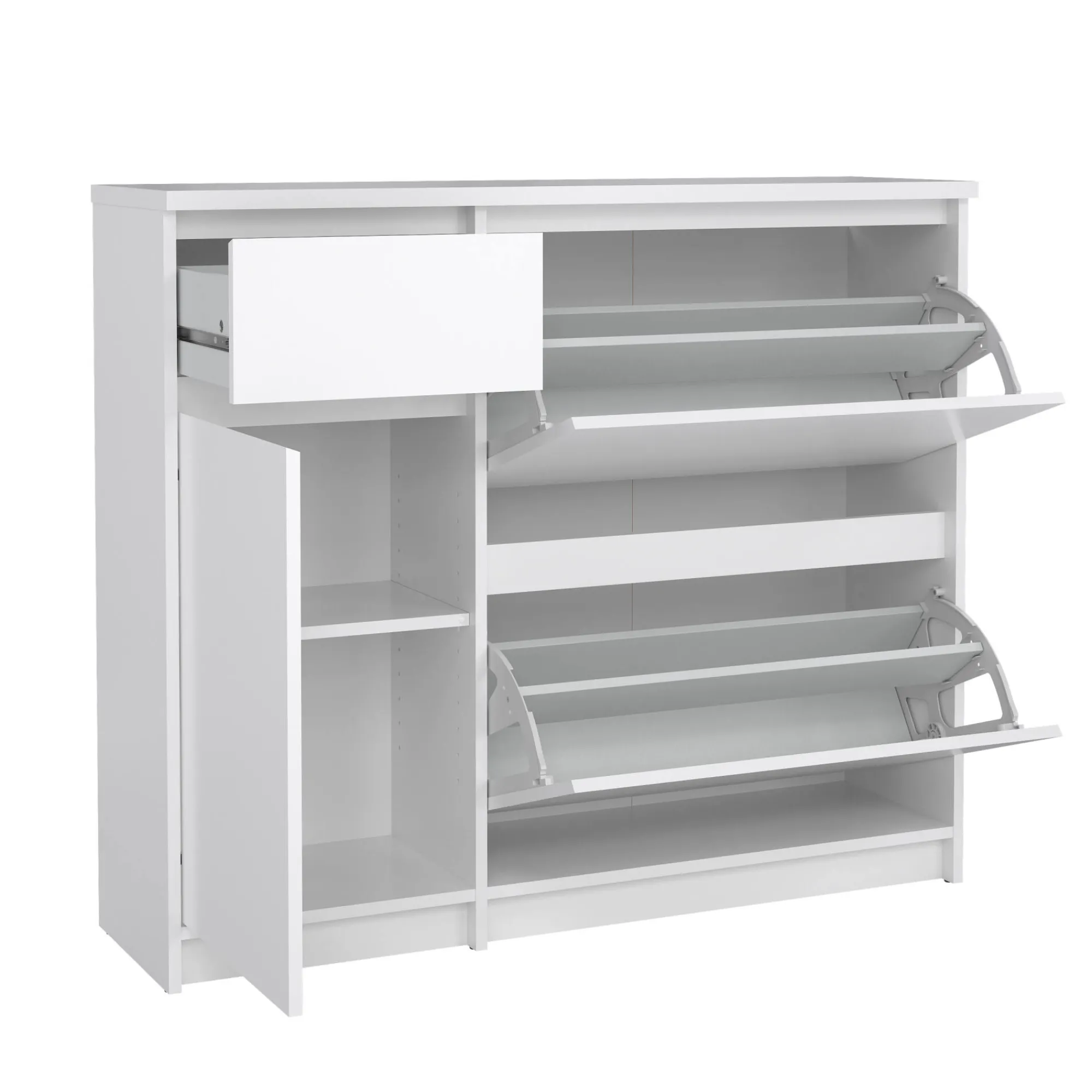 Scarpiera Maxime, Mobile portascarpe, Armadio da ingresso multiuso, Mobiletto per calzature, 32x109 h93 cm, Bianco<Dmora Best Sale