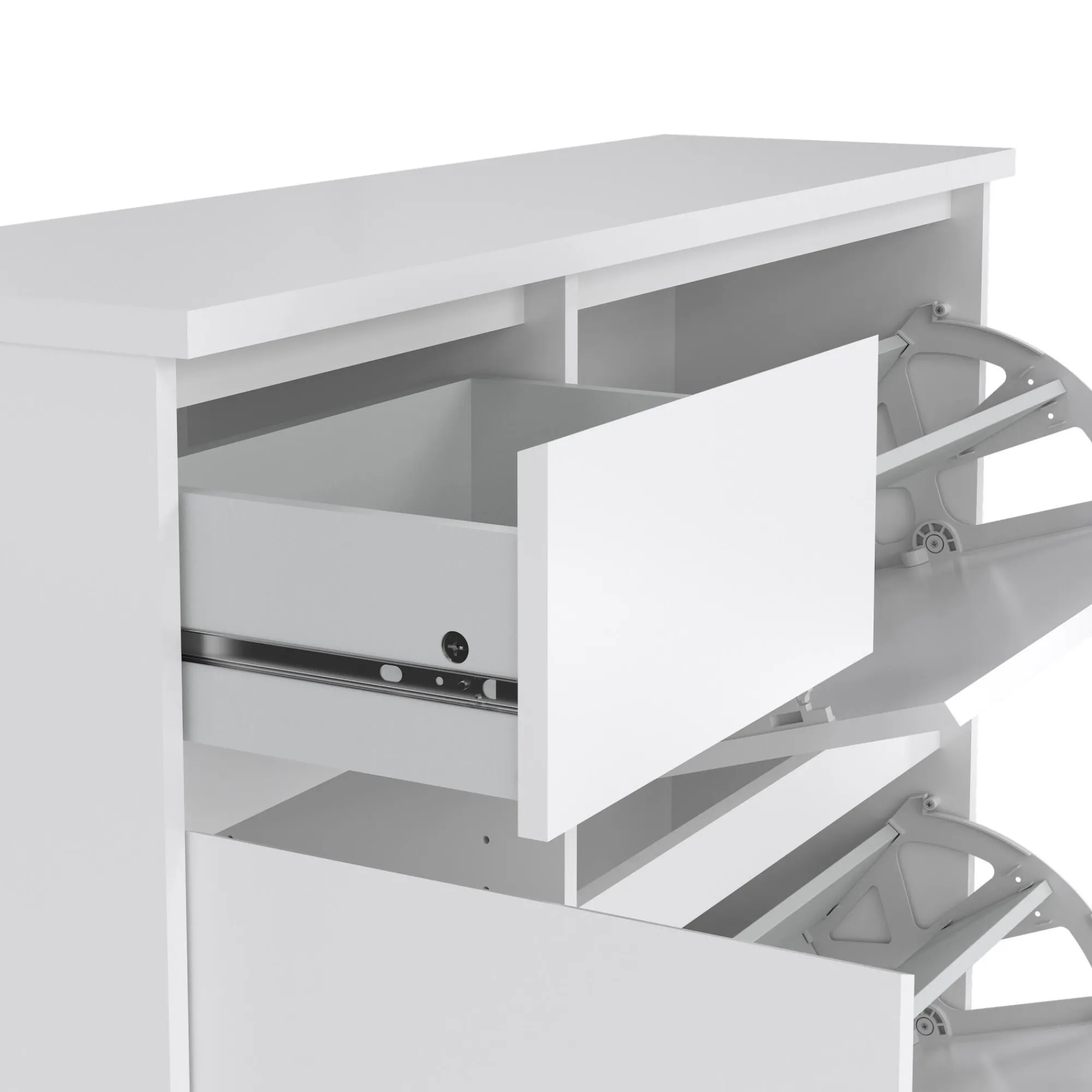 Scarpiera Maxime, Mobile portascarpe, Armadio da ingresso multiuso, Mobiletto per calzature, 32x109 h93 cm, Bianco<Dmora Best Sale