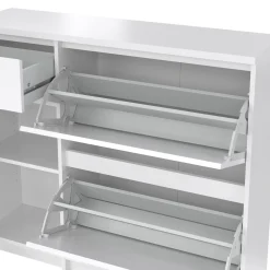 Scarpiera Maxime, Mobile portascarpe, Armadio da ingresso multiuso, Mobiletto per calzature, 32x109 h93 cm, Bianco<Dmora Best Sale