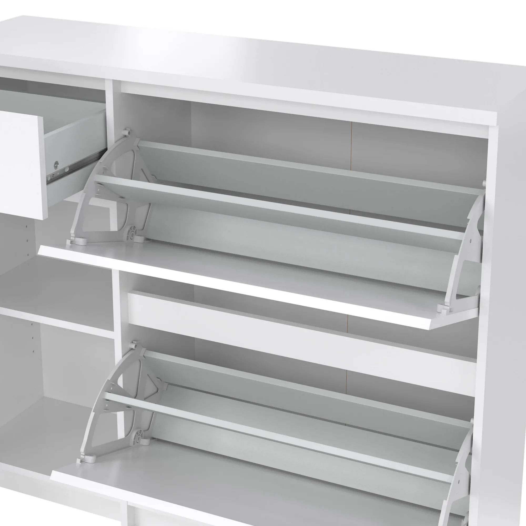 Scarpiera Maxime, Mobile portascarpe, Armadio da ingresso multiuso, Mobiletto per calzature, 32x109 h93 cm, Bianco<Dmora Best Sale